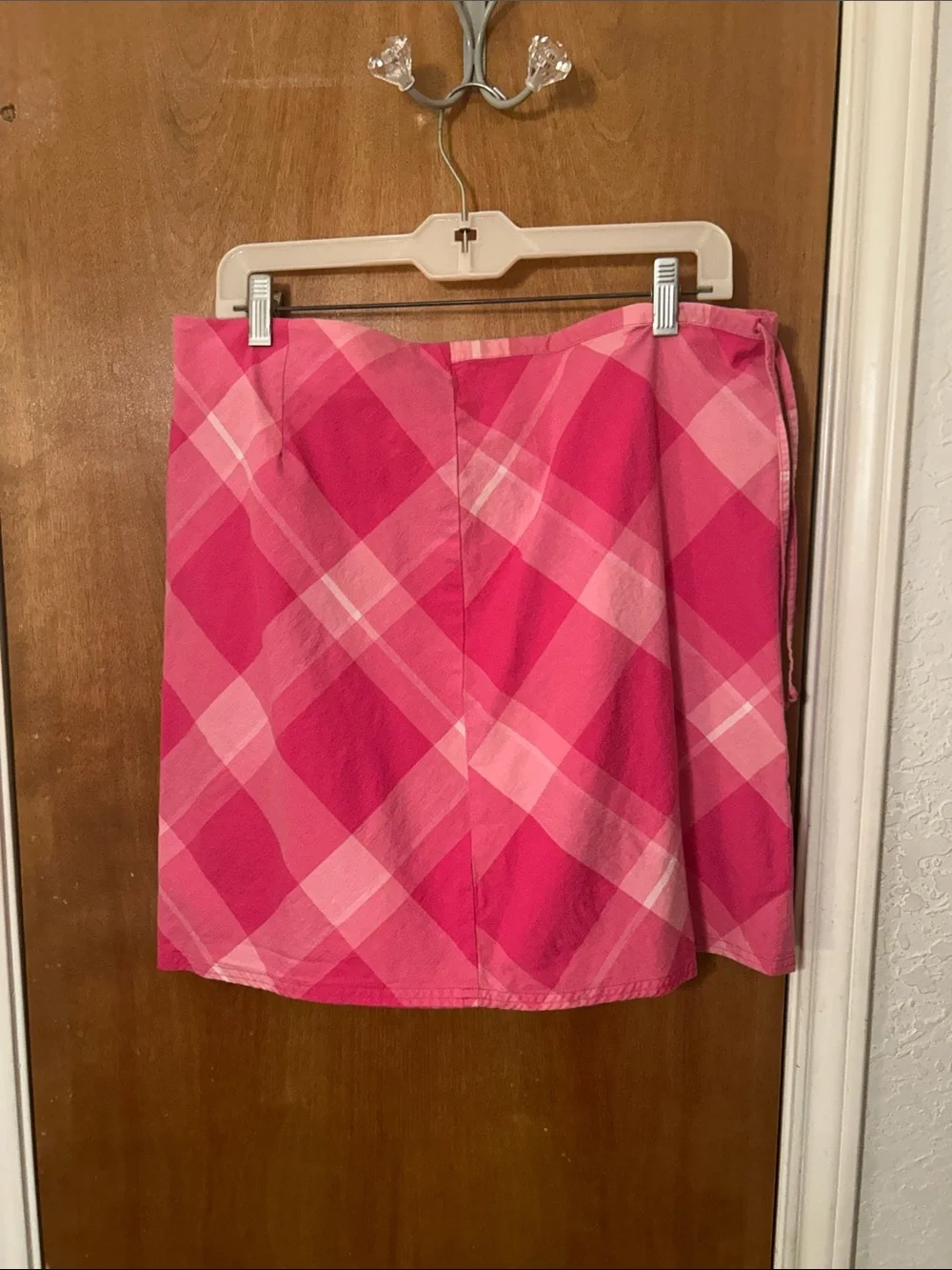 Pink Plaid A-Line cotton Skirt. 12